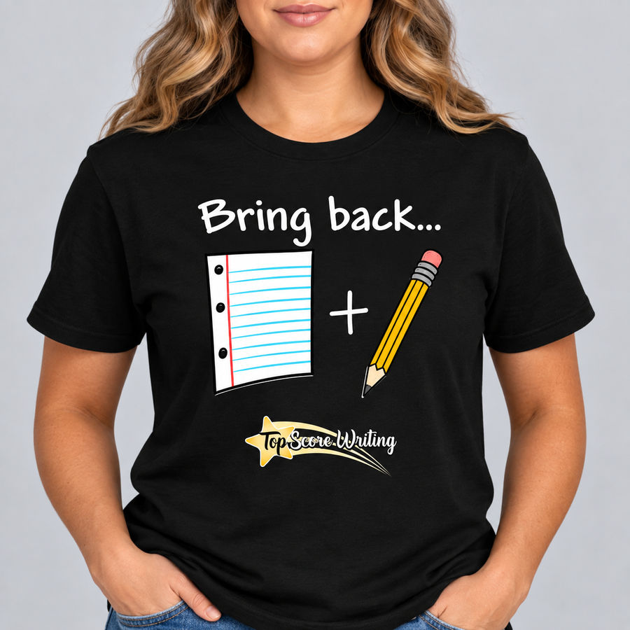 Bring Back Paper and Pencil T-Shrt Black