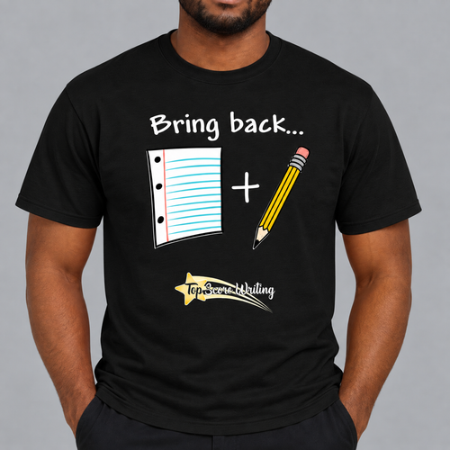 Bring Back Paper and Pencil T-Shrt Black