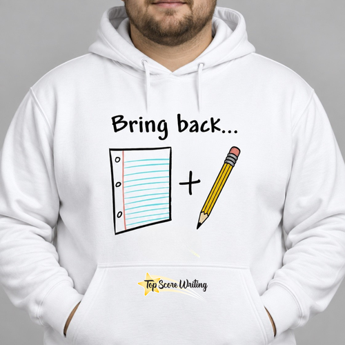 Bring Back Paper and Pencil Hoodie White