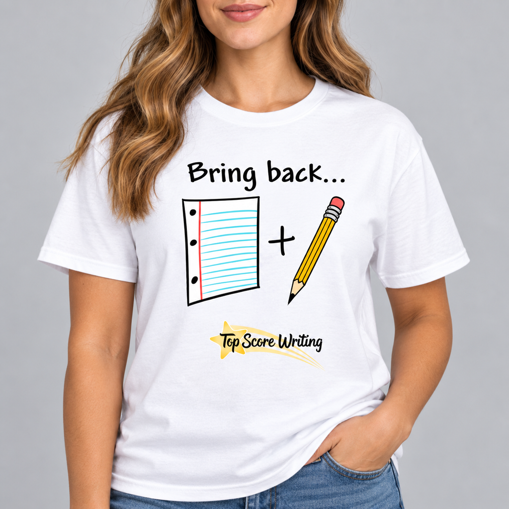 Bring Back Paper and Pencil T-Shrt White