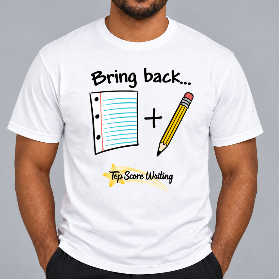 Bring Back Paper and Pencil T-Shrt White
